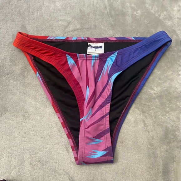 New! Bfyne Alieva Pink Blue Tropical Print Bikini Bottom 10588 - Picture 3 of 7